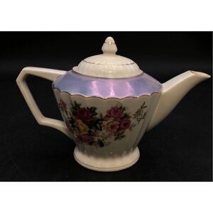 Norleans Vintage Floral Porcelain Teapot with‎ Lid Japan Multicolor